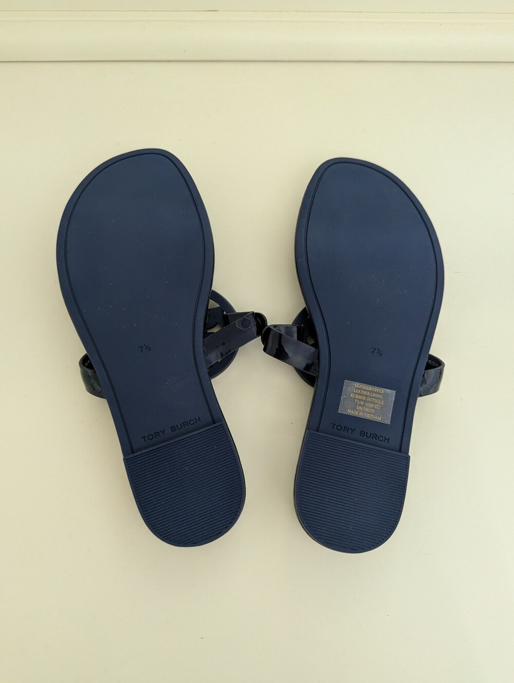 NWOT! Tory Burch Miller Sandal In Dark Blue Patent Leather Size 7.5 - Picture 12 of 15
